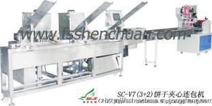 3+2餅干夾心連包機 高效自動化的餅干生產(chǎn)線核心設備